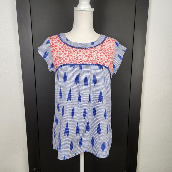 THE IMPECCABLE PIG FLORAL PRINT PULLOVER TOP CAP SLEEVE SIZE SMALL - Picture 1 of 5